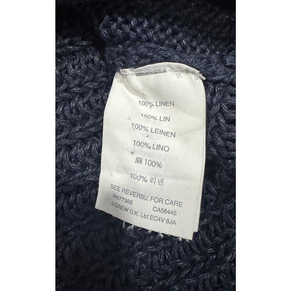 J. CREW 100% Linen Crewneck Pullover Sweater Crochet Knit Size L - Picture 5 of 5